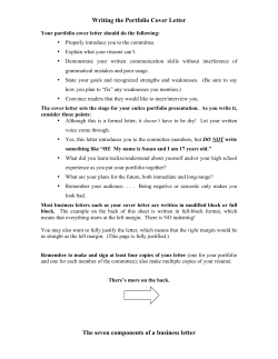 Portfolio Cover Letter 2