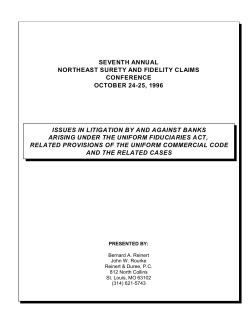 issues in litigation by and against banks arising under the uniform