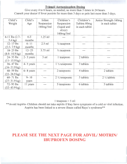 please see the next page for advil/ motrin/ ibuprofen dosing