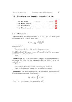 24 Random real zeroes: one derivative