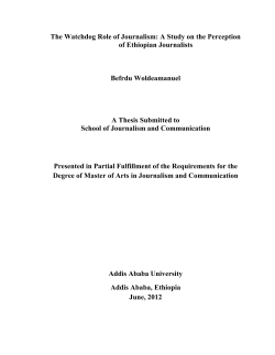 The Watchdog Role of Journalism: A Study on the Perception of