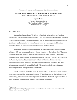 dred scott v. sandford in our political - UChicago Voices