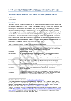 South Canterbury Coastal Streams (SCCS) limit setting process: