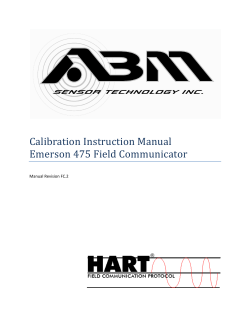Calibration Instruction Manual Emerson 475 Field