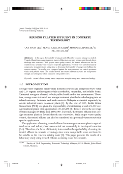 REUSING TREATED EFFLUENT IN CONCRETE