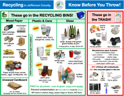 Know Before You Throw! - Jefferson County Public Health