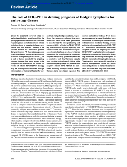 The role of FDG-PET in defining prognosis of Hodgkin lymphoma for