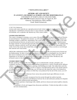 1 **TENTATIVE SYLLABUS** ARTH200: ART AND SOCIETY IN
