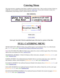 Full Catering Menu - Mediterranean Deli