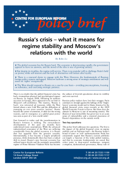 Russia`s crisis - what it means for regime stability and Moscow`s