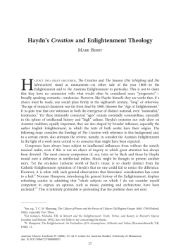 Haydn s Oratorios and Enlightenment Theology