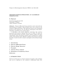 DISCRETE HODGE-OPERATORS: AN ALGEBRAIC PERSPECTIVE