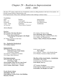 Chapter 29 ~ Realism to Impressionism 1850 &ndash; 1905