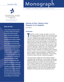 Cultures of Care: A Study of Arts Programs in U.S. Hospitals
