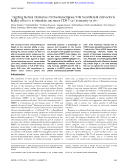 Targeting human telomerase reverse transcriptase with recombinant