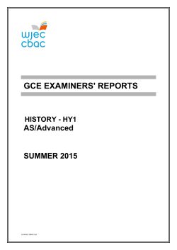 GCE History HY1 Examiners` Report Summer 2015 pdf