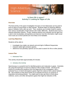 Is there life in space? Activity 5: Looking for Signs of Life