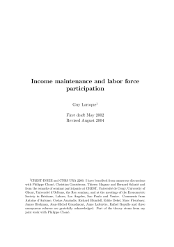 Income maintenance and labor force participation