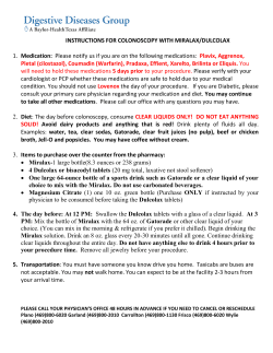 Instructions for Colonoscopy with Miralax