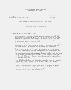 History 901 University of Wisconsin