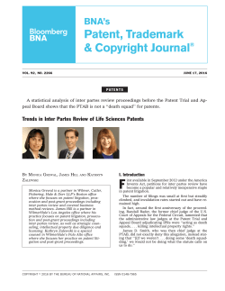 Trends in Inter Partes Review of Life Sciences Patents