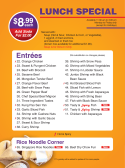 Lunch Specials 1 - Gourmet 88 Burbank