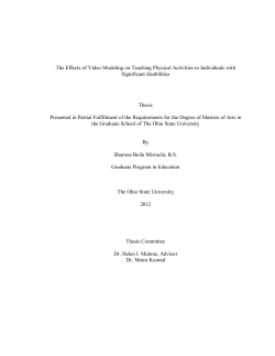 The Effects of Video Modeling on Teaching Physical Activities to