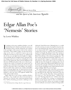 Edgar Allan Poe`s `Nemesis` Stories