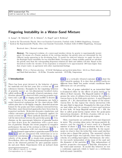 Fingering Instability in a Water