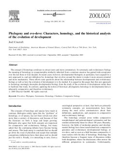 characters, homology, and the historical analysis of