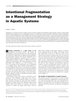 Intentional Fragmentation as a Management Strategy in Aquatic