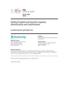 Medical English and Spanish cognates - ASp