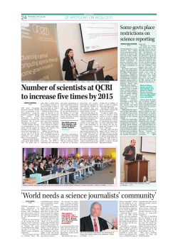 Number of scientists at QCRI to increase five times by 2015