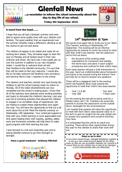 newsletter-9th-september - Glenfall Community Primary School