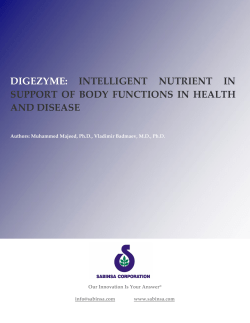 digezyme: intelligent nutrient in support of body functions in health