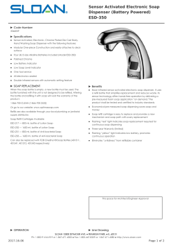 Sloan Product Specification