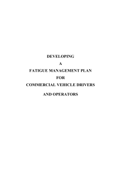 Developing a fatigue management plan for commercial vehicle