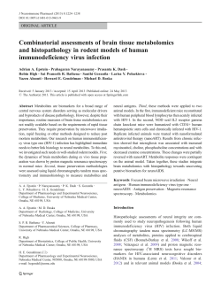 Combinatorial assessments of brain tissue metabolomics and