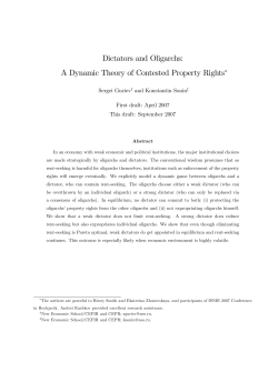 Dictators and Oligarchs: A Dynamic Theory of Contested Property