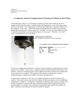 A Volumetric Analysis (Complexometric Titration)