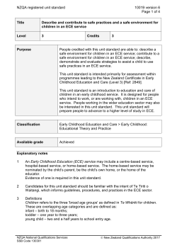 10019 Describe and contribute to safe practices and a safe