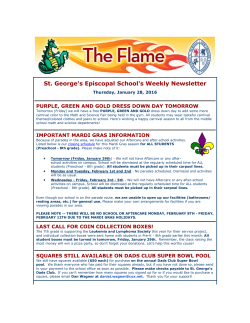 St. George`s Episcopal School`s Weekly Newsletter
