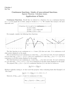 3. Continuity. Squeeze Theorem. Applications of Limits