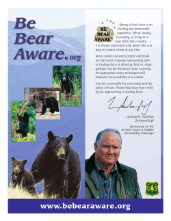 Be Bear Aware - Center for Wildlife Information