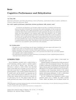Cognitive Performance and Dehydration