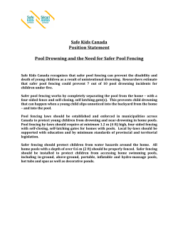 Safe Kids Canada Position Statement Pool Drowning and the Need