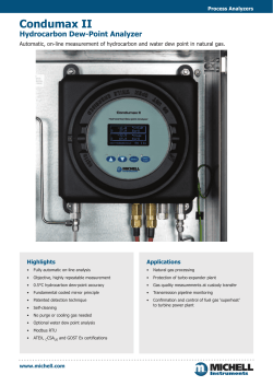 Condumax II Hydrocarbon Dew Point Analyzer