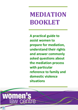 mediation booklet - Womens Law Centre