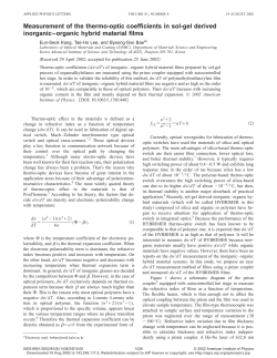 Measurement of the thermo-optic coefficients in sol