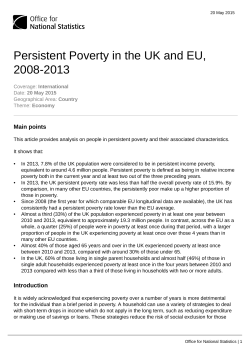 Persistent Poverty in the UK and EU, 2008-2013